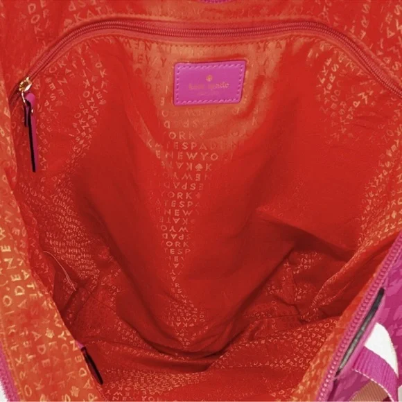 Kate Spade Bon Voyage Pink Nylon Large Packable Tote Bag - Picture 5 of 8
